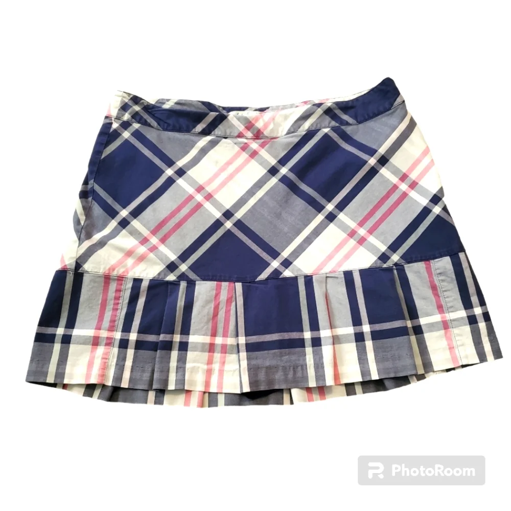 Lady hagen purple pink pleated plaid golf athletic mini skirt short skort 10 Y2k